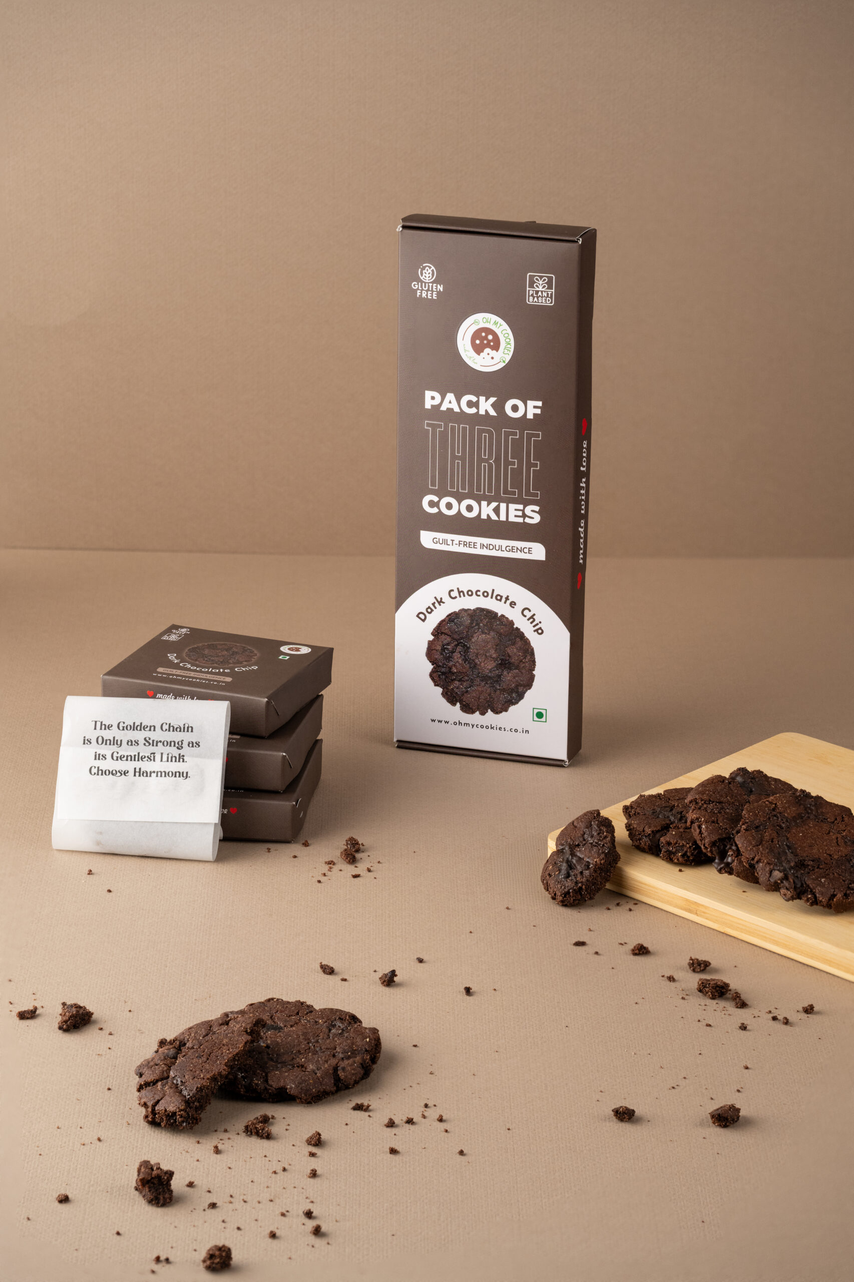 Dark Chocolate Chip Pack of 3 Cookies - Oh My Cookies